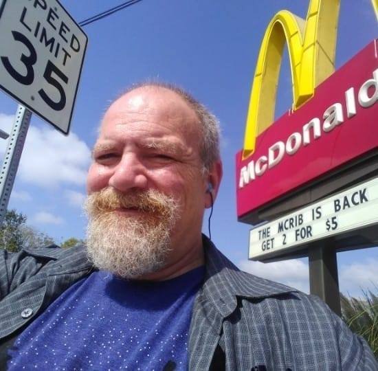 McRib is back! — Jeffry under the McDonald’s sign announcing the McRib is back, Thu · Nov 1, 2018