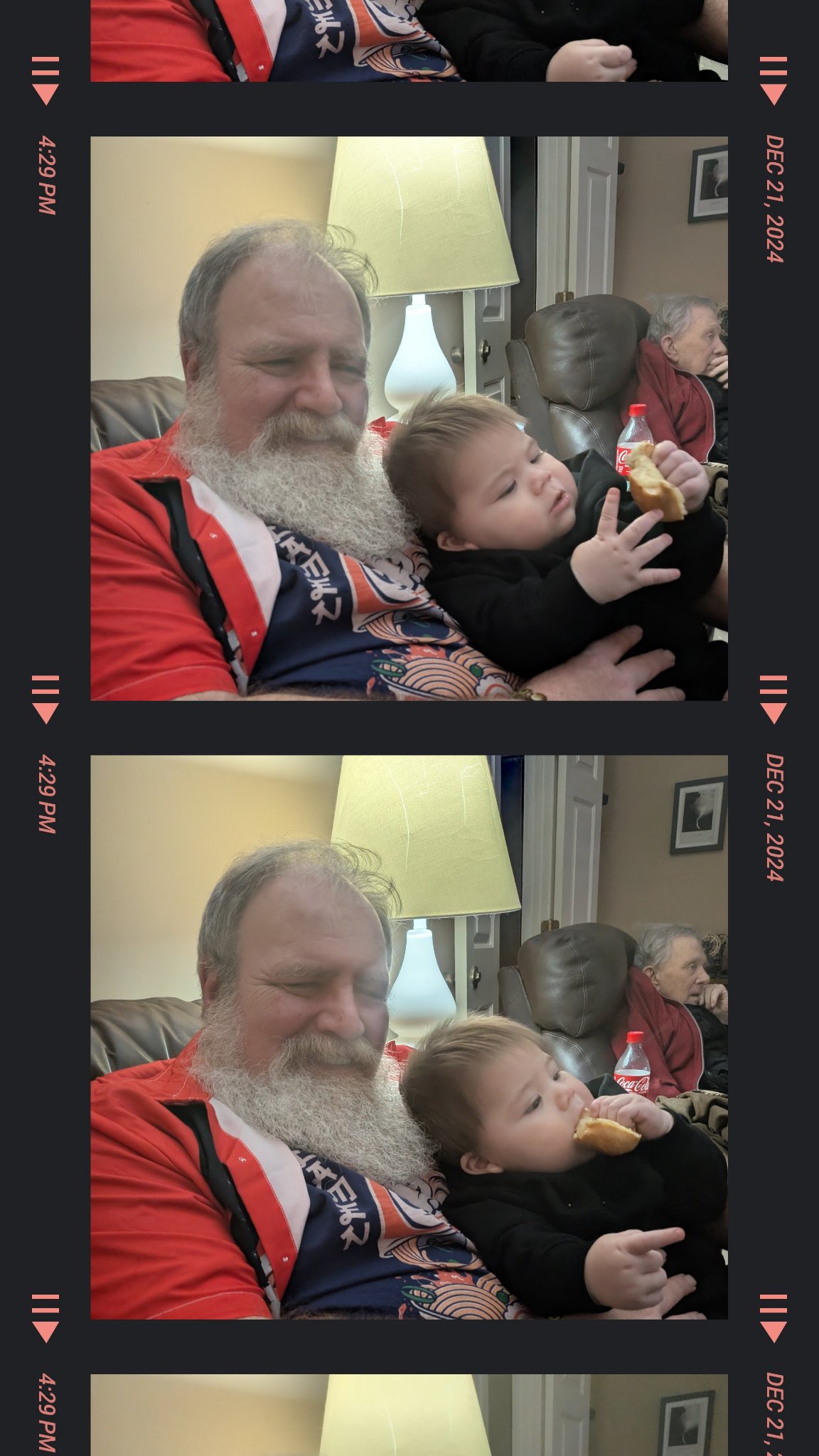 A visit with the grandkids — the day’s film-strip collage, Sat · Dec 21, 2024
