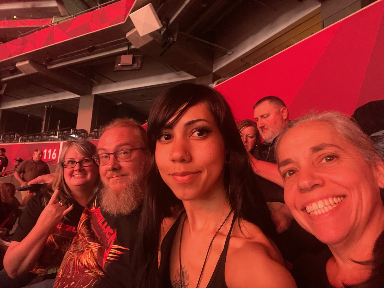 Metallica at Mercedes-Benz Stadium — Jeffry with Josh, Jenn, Kayla and her mother in section 116; a copy of the photo received Sat · Jun 7, 2025