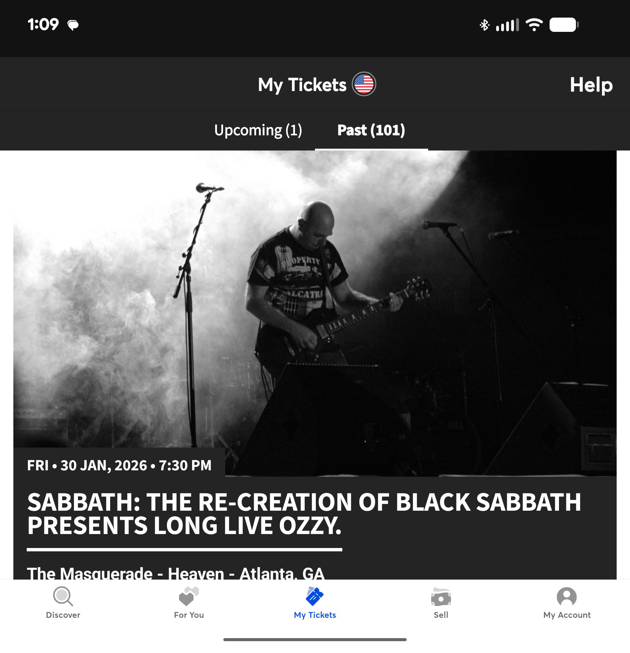 Ticket for Sabbath: Long Live Ozzy at The Masquerade — 2026-01-30