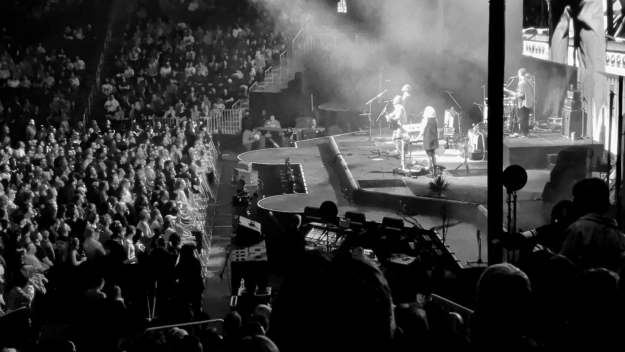 Weezer at State Farm Arena, photo taken at 8:13 PM — black-and-white